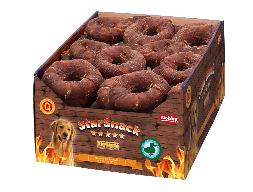 StarSnack Barbecue Eend Donut Display 30 stuks,  10,0 cm, 110 g 