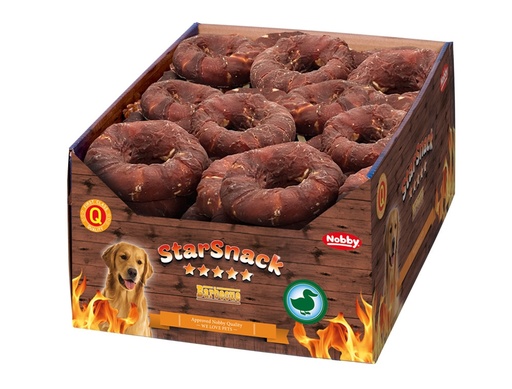 [NB50666] StarSnack Barbecue Eend Donut Display 30 stuks,  10,0 cm, 110 g 