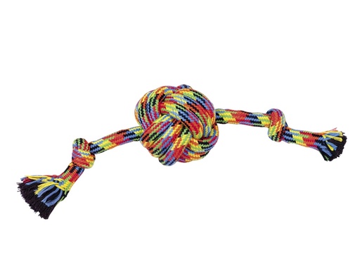 [NB50703] Touw speelgoed 45 cm; Bal 11 cm; 298g; 2 knopen 