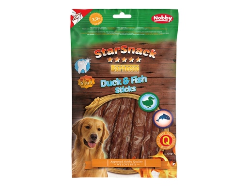 [NB50741] Snackbarbecue Eend & Visstick  130 g,  12 mm, 12,5 cm 