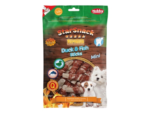 [NB50742] StarSnack Barbecue MINI Eend & Visstick  130 g,  12 mm, 6,0 cm 