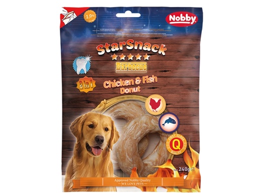 [NB50748] Starsnack Barbecue Kip & Vis Donut  240 g,  10-11 cm, 2 st. 