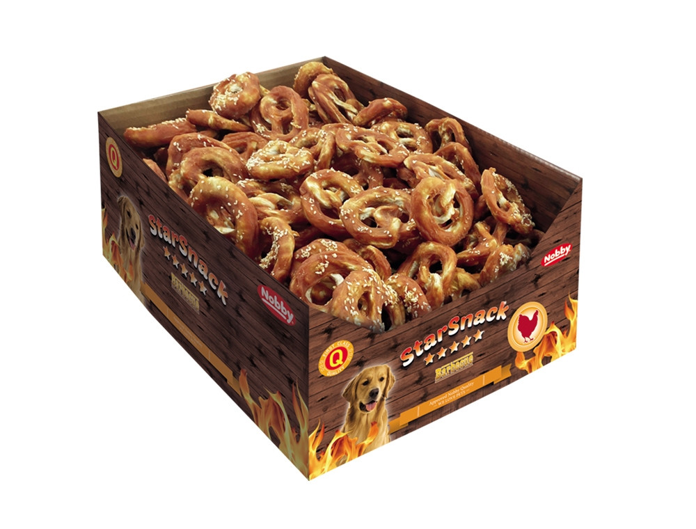 Starsnack Barbecue Kipkrakeling display  5.000 g, 6,5 cm, 200 st. 