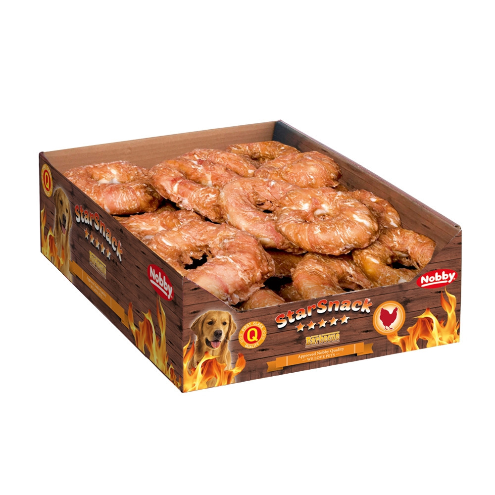 StarSnack Barbecue Kip Donut L Display 16 stuks,  10,0 cm, 110 g 