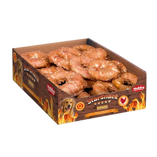 [NB50859] StarSnack Barbecue Kip Donut L Display 16 stuks,  10,0 cm, 110 g 