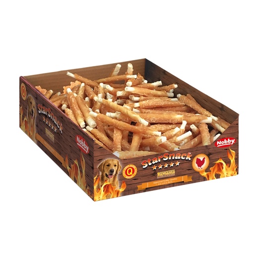 [NB50860] StarSnack Barbecue Verpakte Kip S Display  2,5 kg,  7-8 mm, 12,5 cm 