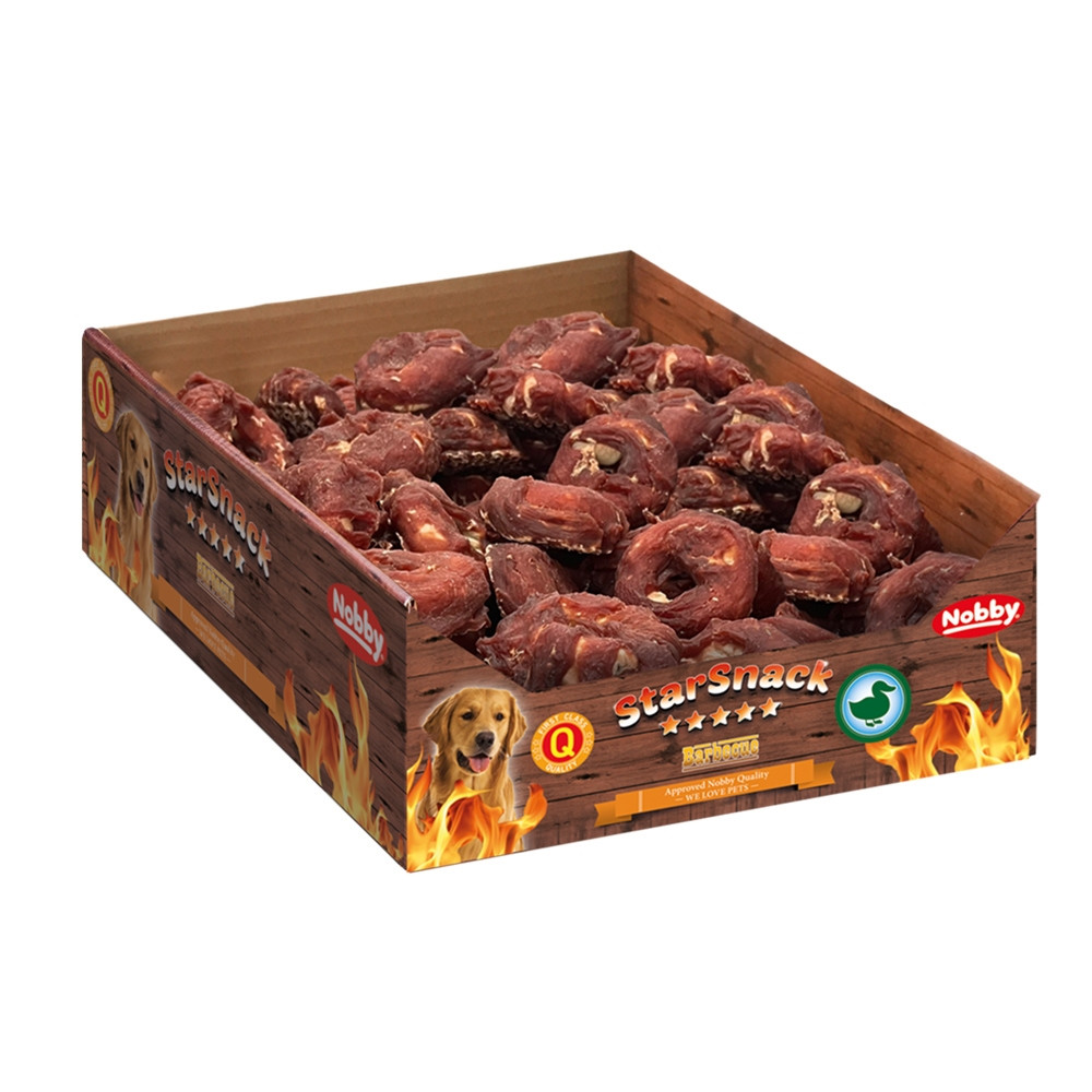 StarSnack Barbecue Eend Donut S Display 80 stuks,  5,0 cm, 25 g 