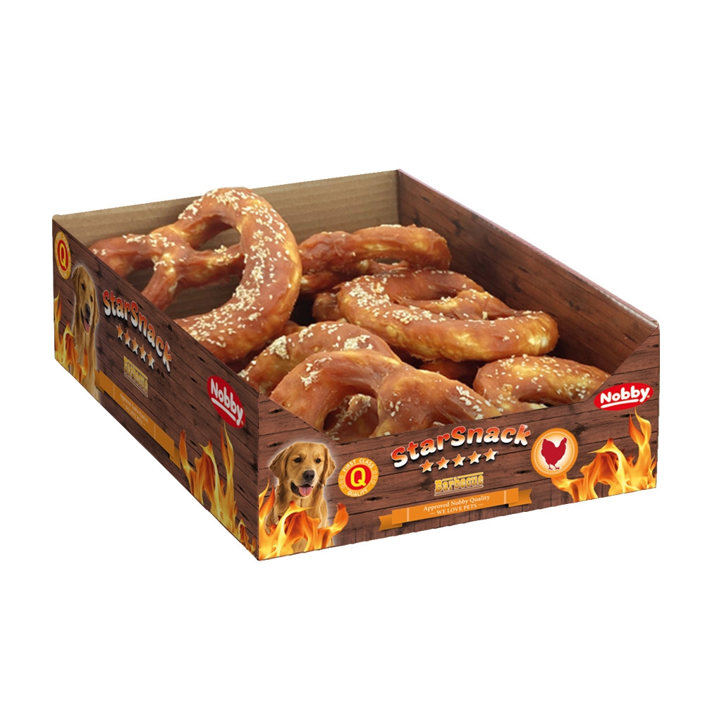 StarSnack Barbecue Kip Pretzel L Display 10 st,  170 g, 14 cm 