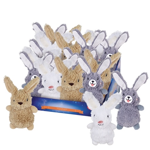 [NB51964]  Pluche konijnen display 15 st, 18,5 - 20 cm Mix kleuren