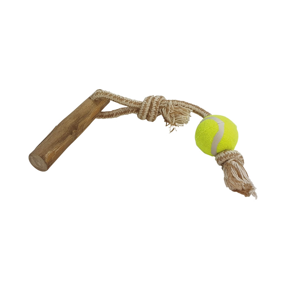 Koffiehout met touw en bal S,  approx. 40 cm 