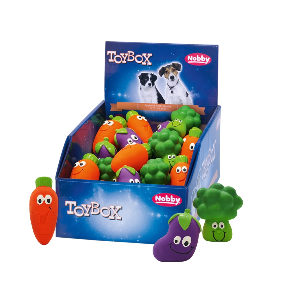 Latexgroenten Display 36 st, 6,5 - 9 cm 