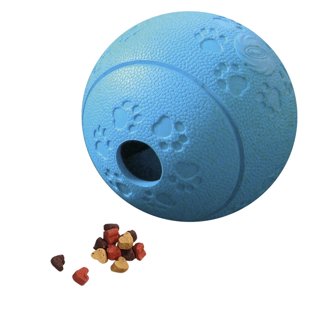 Rubberen snackbal blauw 11 cm blauw