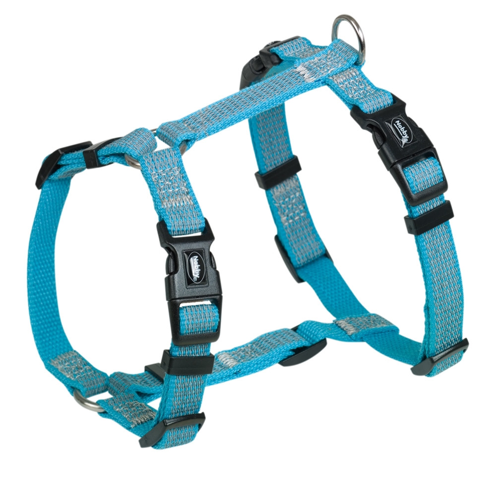 Harnas "FULL REFLECT" M-L: nek: 38-50 cm, borst: 50-70 cm, b: 20 mm licht blauw