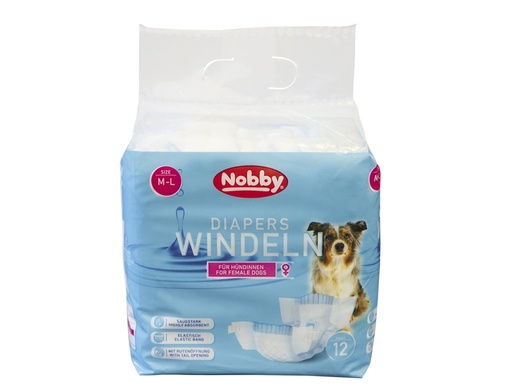 [NB57173] Luiers voor vrouwelijke honden 12 st.; M-l ; 36 - 52 cm 