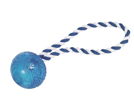 [NB60011] TPR bal met touw 26cm blauw