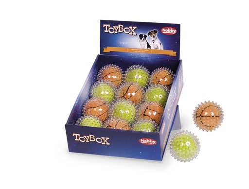 [NB60293] Pluche bal van TPR st.ekelige bal 8,5 cm; display 12 st. 
