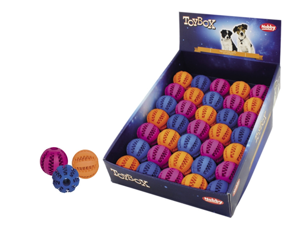 Rubberen tandheelkundige bal 5 cm; display 35 st. Mix kleuren