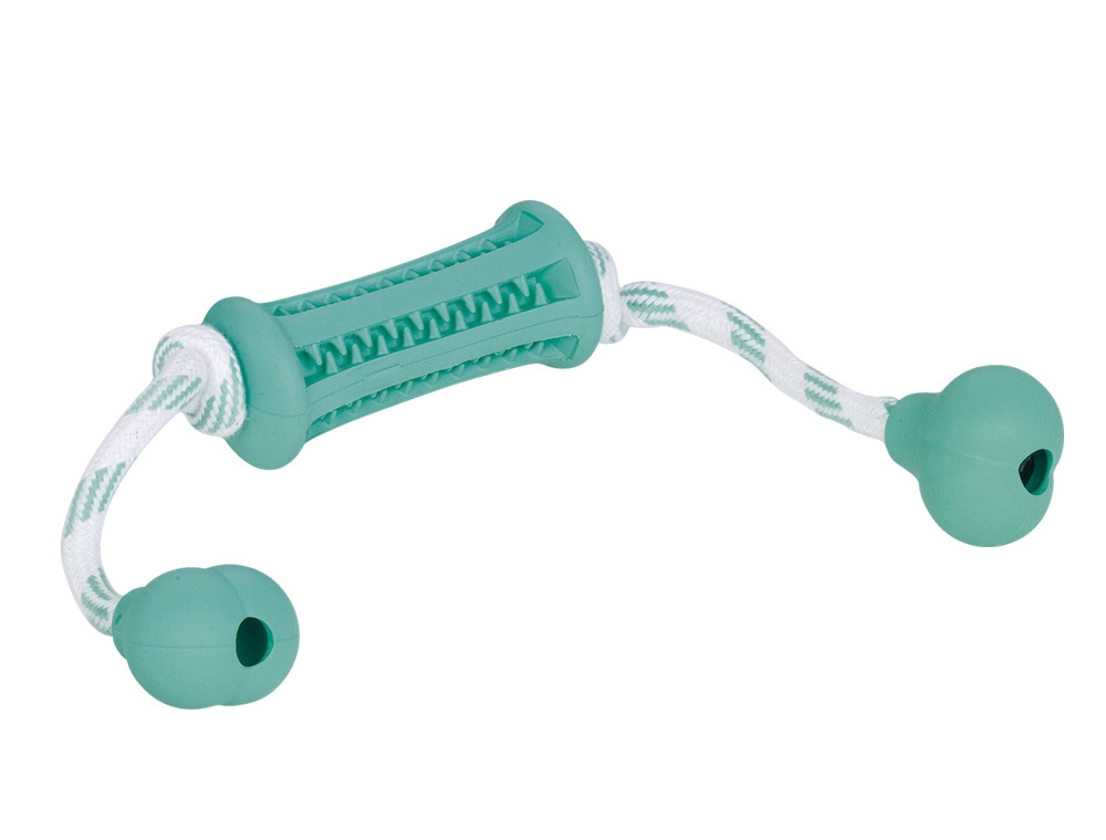 Rubberen stok met touw "DENTAL LINE"