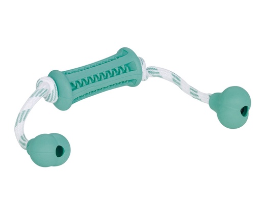 [NB60472] Rubberen stok met touw "DENTAL LINE" 37 x 9 cm tweekleurig