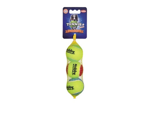 [NB60497] Tennisbal met pieper S 5,0 cm; Net of 3 st. Mix kleuren