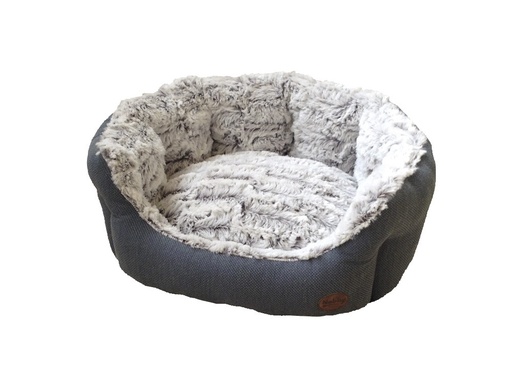 [NB60510] Comfortbed ovaal "CACHO" l x b x h: 55 x 50 x 21 cm grijs blauw
