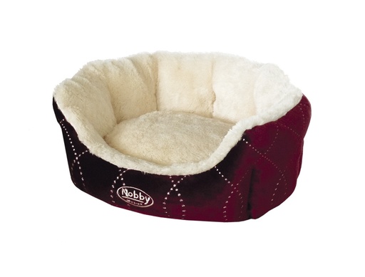 [NB60587] Comfortbed ovaal "CENO" l x b x h: 55 x 50 x 21 cm wine rood