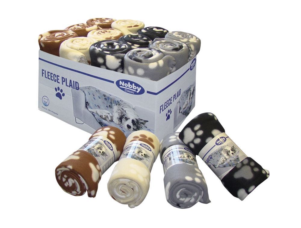 Fleeceplaid "PIPPA" Klassiek display 12 st; 100 x 150 cm Mix kleuren