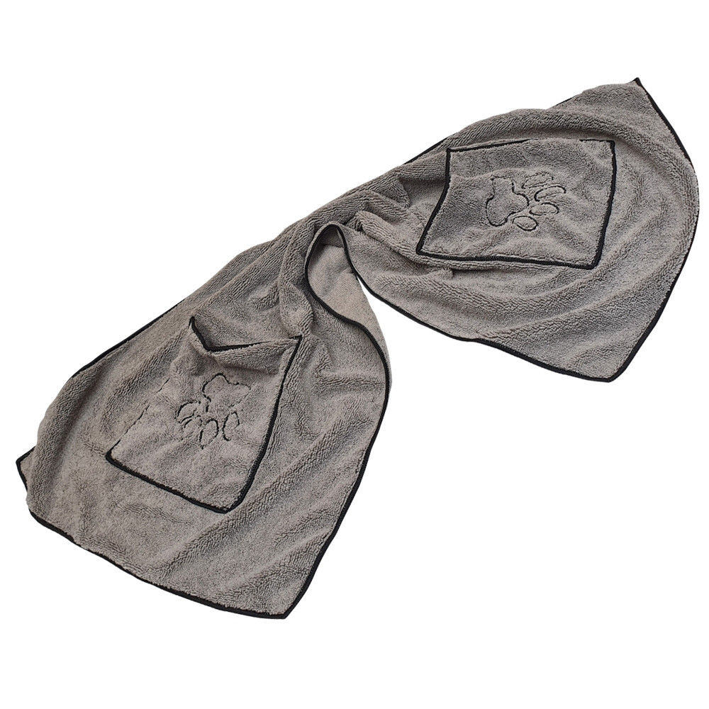 Microvezel handdoek 100 x 50 cm grijs