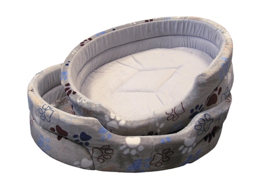 [NB61314] Pluche bed ovaal Classic "LISSI" Set 4 st: 45 / 55 / 65 / 75 cm licht grijs