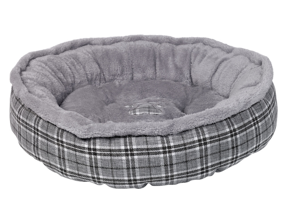 Donut Klassiek "KAPU" d x h:  80 x 18 cm grijs checker