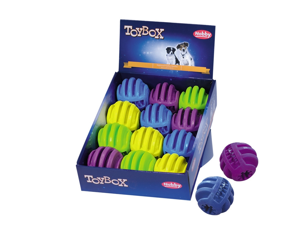 Bal van TPR-schuim display 12 st,  7 cm Mix kleuren
