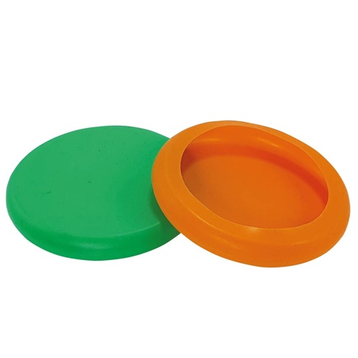 [NB61553] Siliconen deksel voor blikken 2 st,  11,5 cm groen + oranje