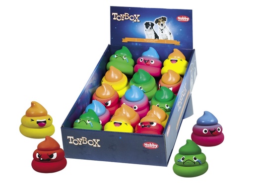 [NB61572] Latex "Emotie Poep" Display 15 st, 8 cm Mix kleuren