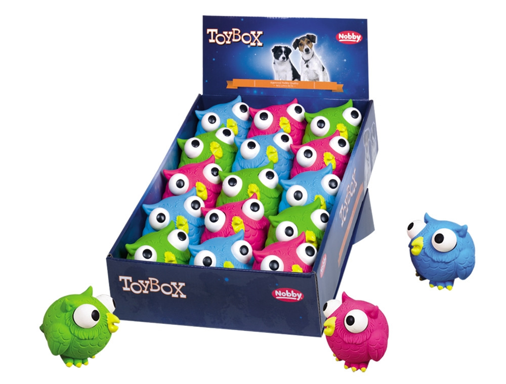 Latex uilen "Pop Out" Display 15 st, 8,5 cm Mix kleuren
