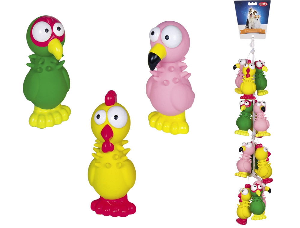 Latex dieren strip 12 st, 15 cm Mix kleuren