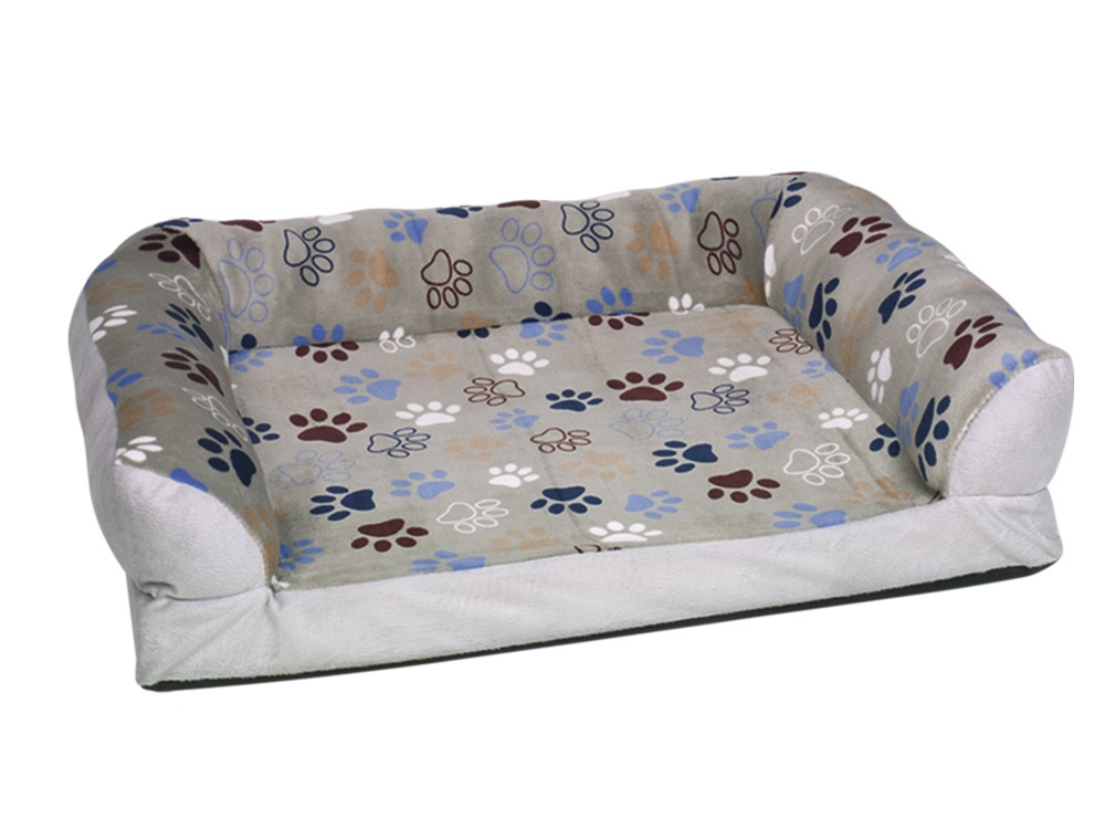 Pluche bank vierkant Classic "LISSI" Set 2 st: 60 x 40 cm; 80 x 60 cm licht grijs