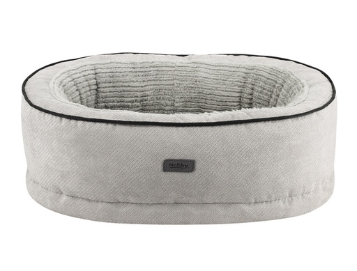 [NB61696] Orthopedisch Comfortbed ovaal "LAGO" l x b x h: 85 x 60 x 19+5 cm licht grijs