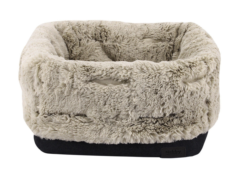 Comfortbed/tas "ENDA" l x b x h: 45 x 45 x 40/20 cm zwart/beige