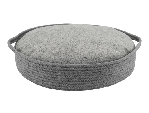 [NB61701] Mand met pluche kussen rond "NOLA" d x h:  45 x 10 cm grijs