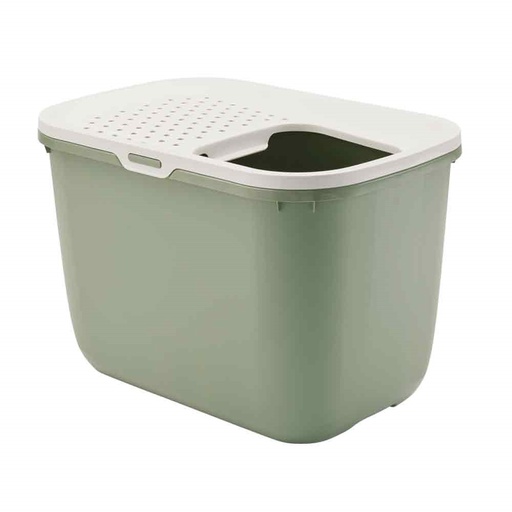 [NB62181] Kattentoilet "Hop In" 58,5 x 39 x 39,5 cm botanisch groen