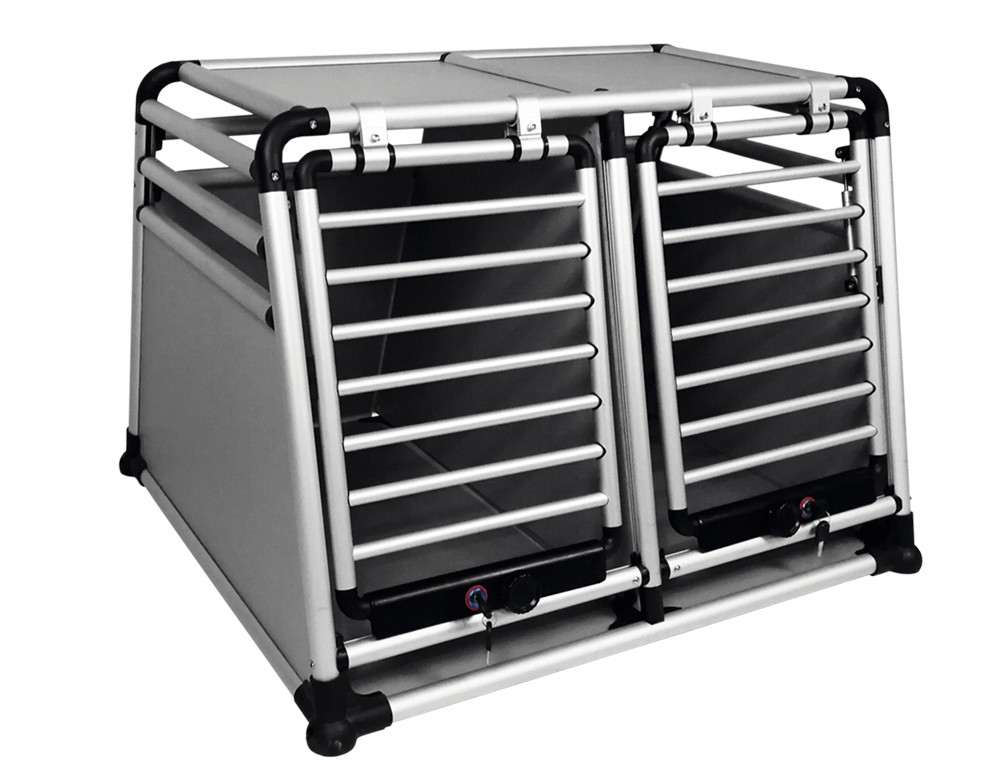 Aluminium autoreisbox dubbel "RONDE HOEK"