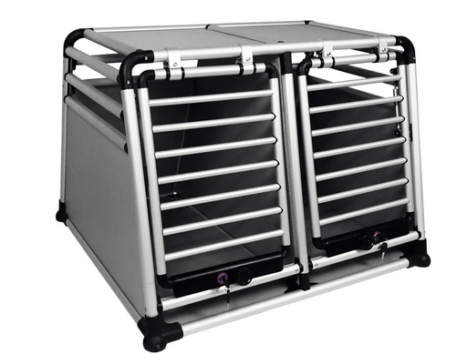 [NB62329] Aluminium autoreisbox dubbel "RONDE HOEK" D x b x H: 83,5 x 96,5 x 68,6 cm 