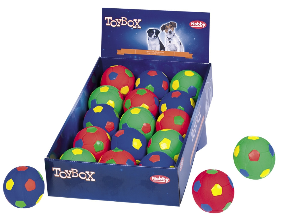 Latex voetbal display 15 st, 8 cm Mix kleuren