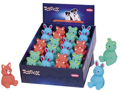 [NB62380] Latex dieren display 24 st, 10 + 11 cm Mix kleuren