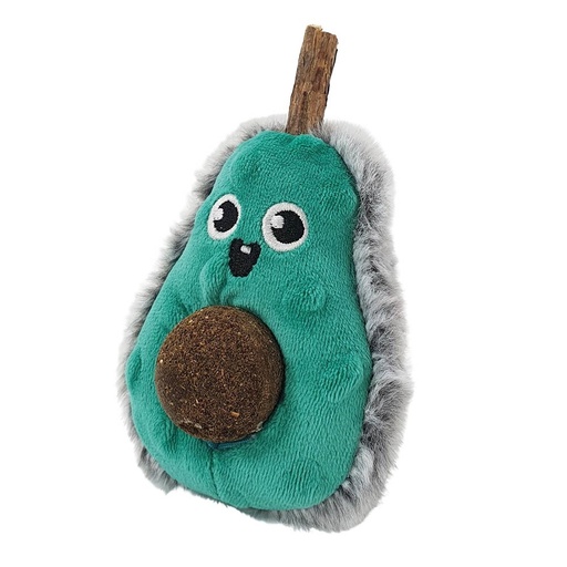 [NB62419]  Pluche avocado met matatabi-stick en kattenkruidbal 13 cm 