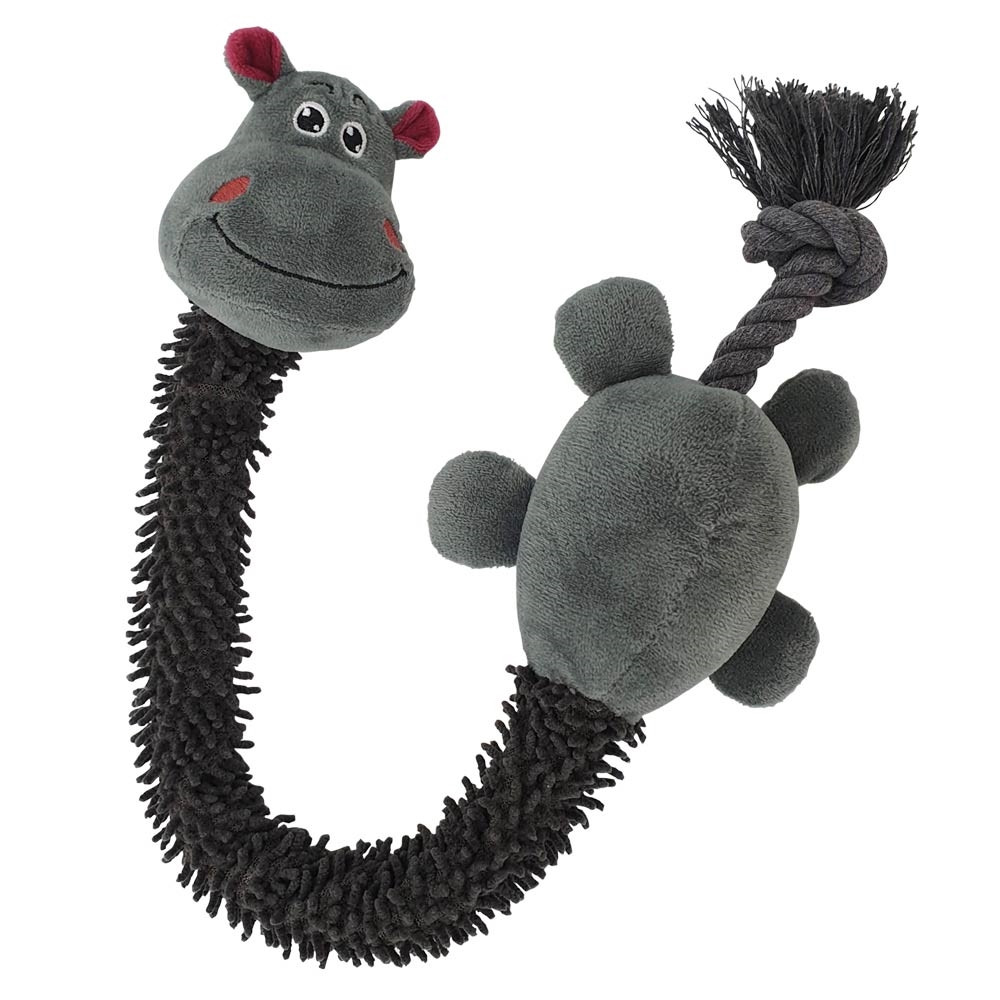 Pluche nijlpaard met touw erin
