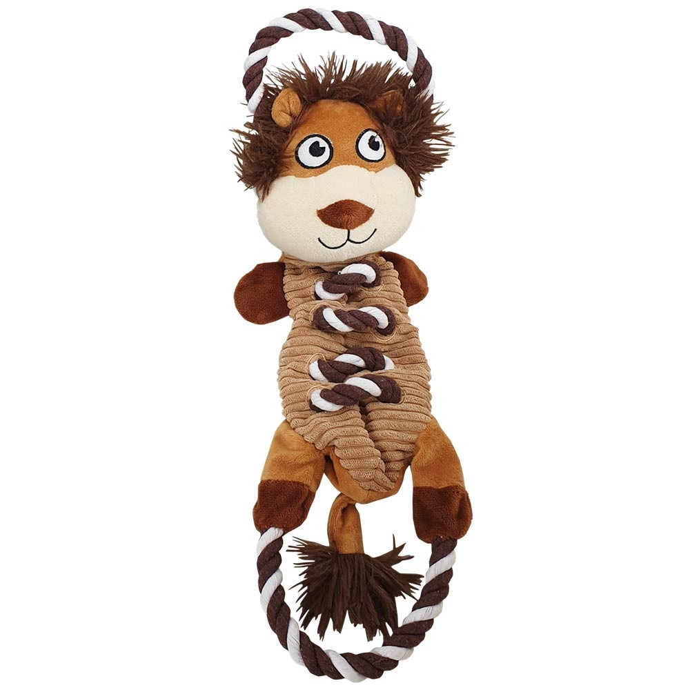 Pluche leeuw met touw 47 cm 