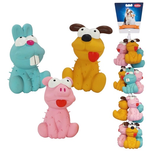 [NB62565] Latex dieren strip 12 st, 12,5 cm Mix kleuren
