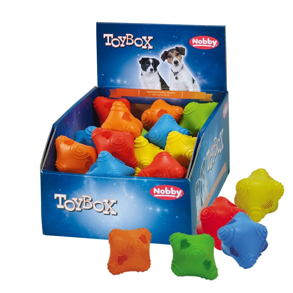 Rubberen speelgoed "Reflex" display 24 st., 8 cm Mix kleuren