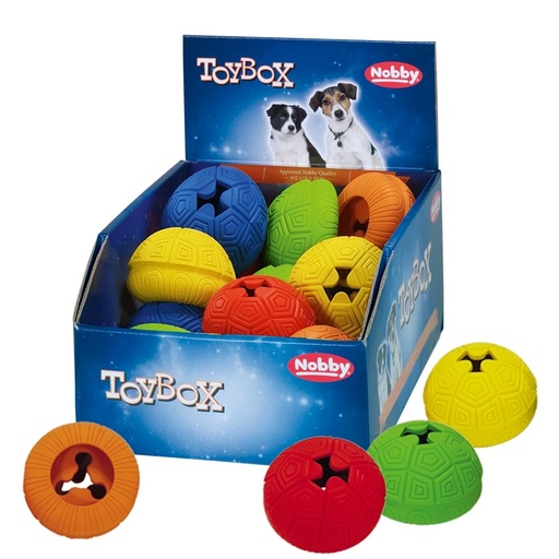 [NB62585] Rubberen “snackspeeltje” display 15 st., 8 cm Mix kleuren